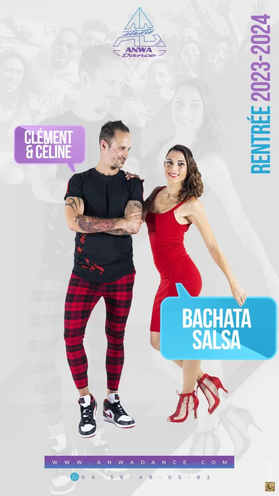 Bachata - Salsa - Clément - Celine Cours de danses, Salsa, Bachata, studio Anwadance, Val-D'oise, ile de france