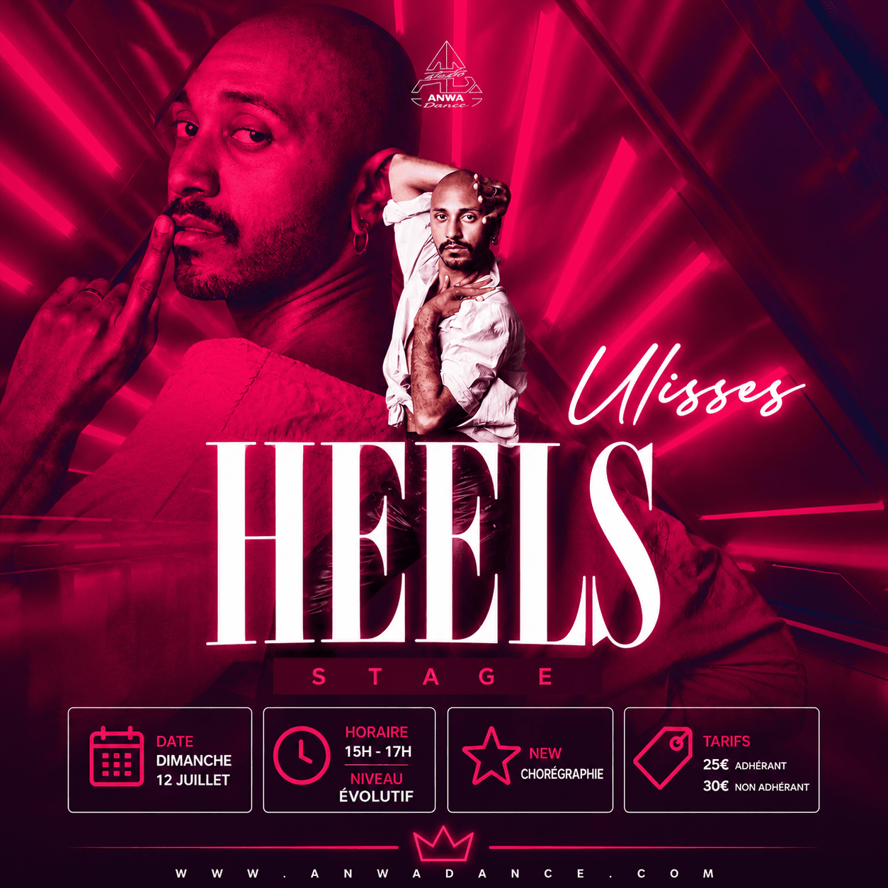 Cours de heels dans le 95 à cergy au studio anwa dance