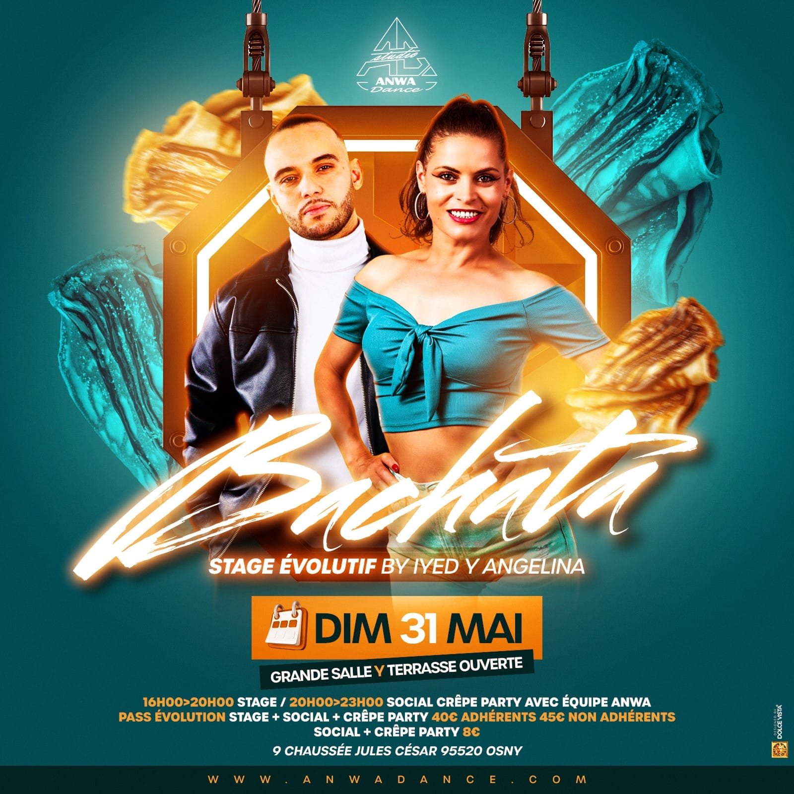 Cours de bachata dans le 95 à cergy au studio anwa dance