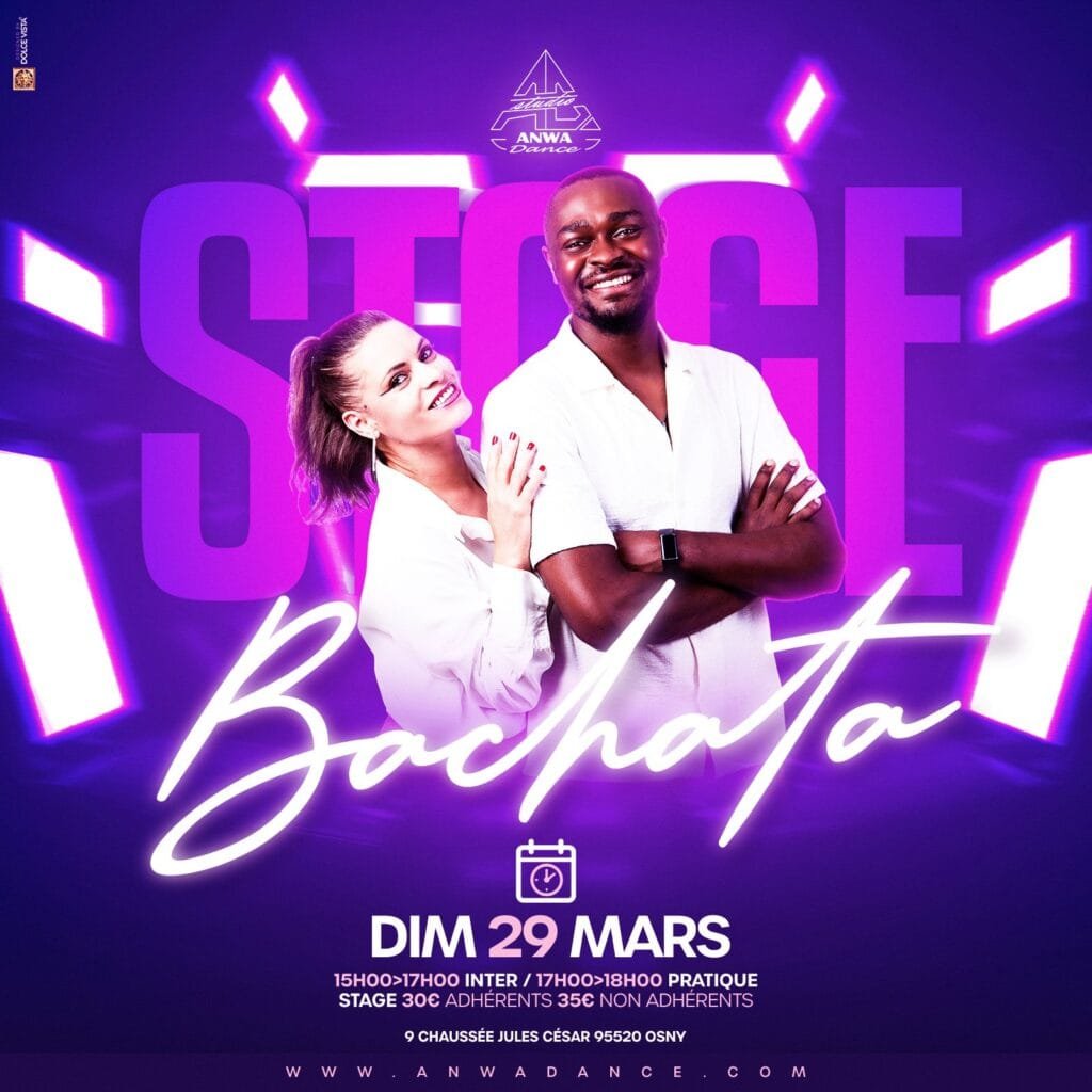 Cours de bachata dans le 95 à cergy au studio anwa dance