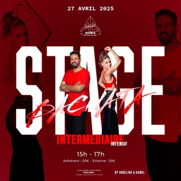 Cours de bachata sensual et bachata moderne dans le 95 à cergy au studio anwa dance