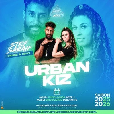 Cours de d'urbankiz, kizomba dans le 95 à cergy au studio anwa dance