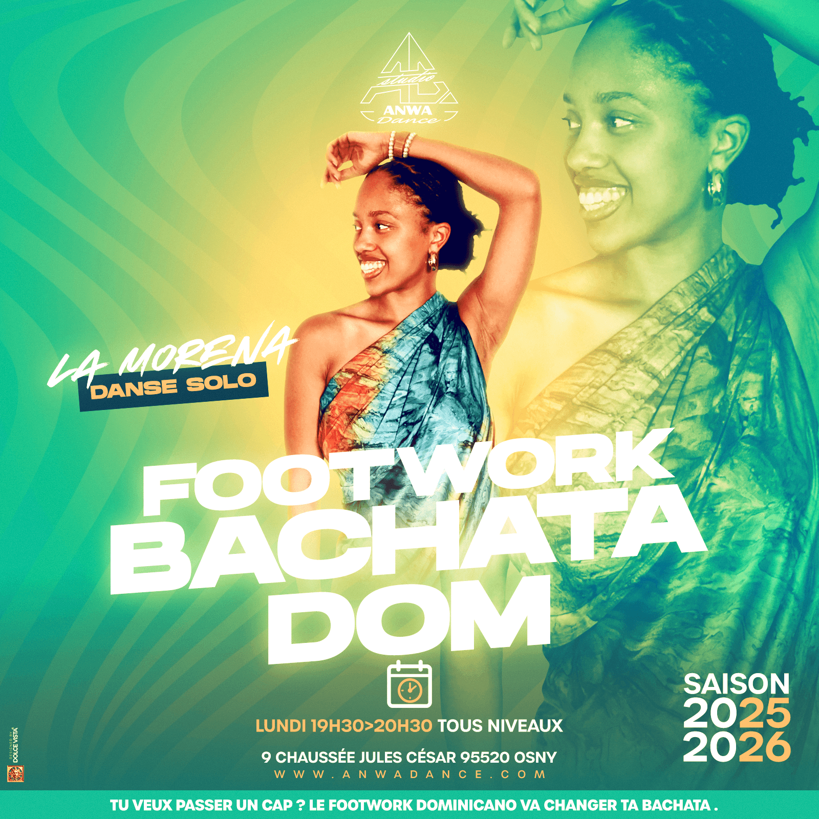 Cours de danse bachata fusion, studio Anwadance, Val-D'oise, ile de france