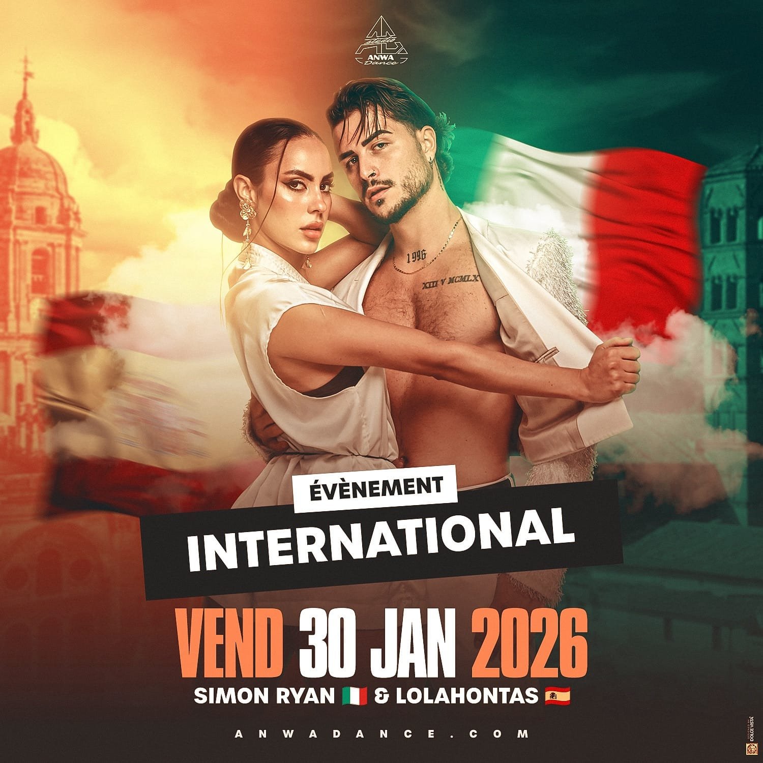 lolahontas soirée BACHATA dans le 95 à cergy au studio de danses Anwa Dance