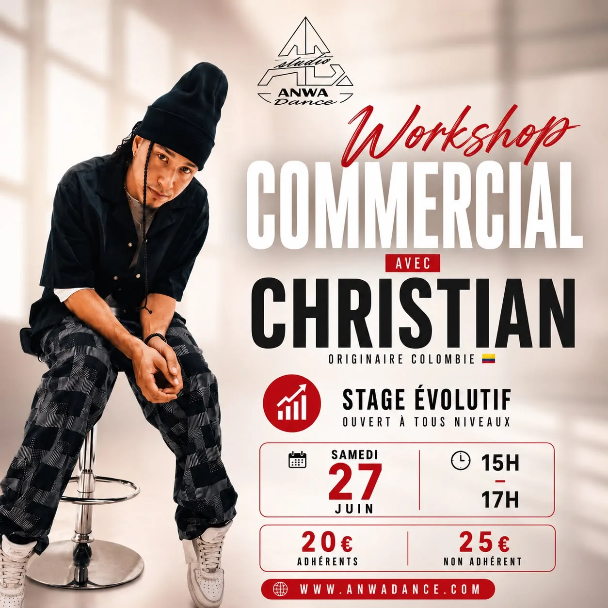 Cours de bachata dans le 95 à cergy au studio anwa dance